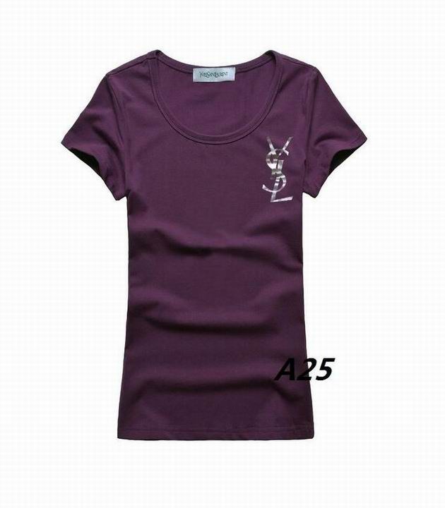 YSL short round collar T woman S-XL-073
